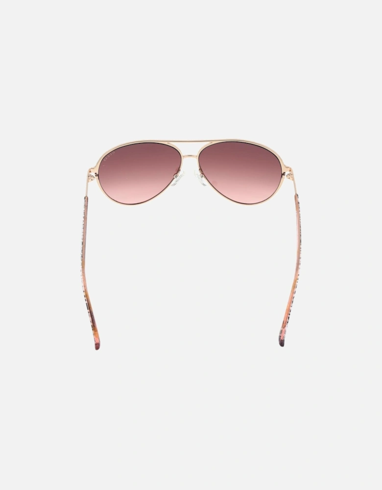 Mirrored Gradient Aviator Sunglasses Women - Rose Gold