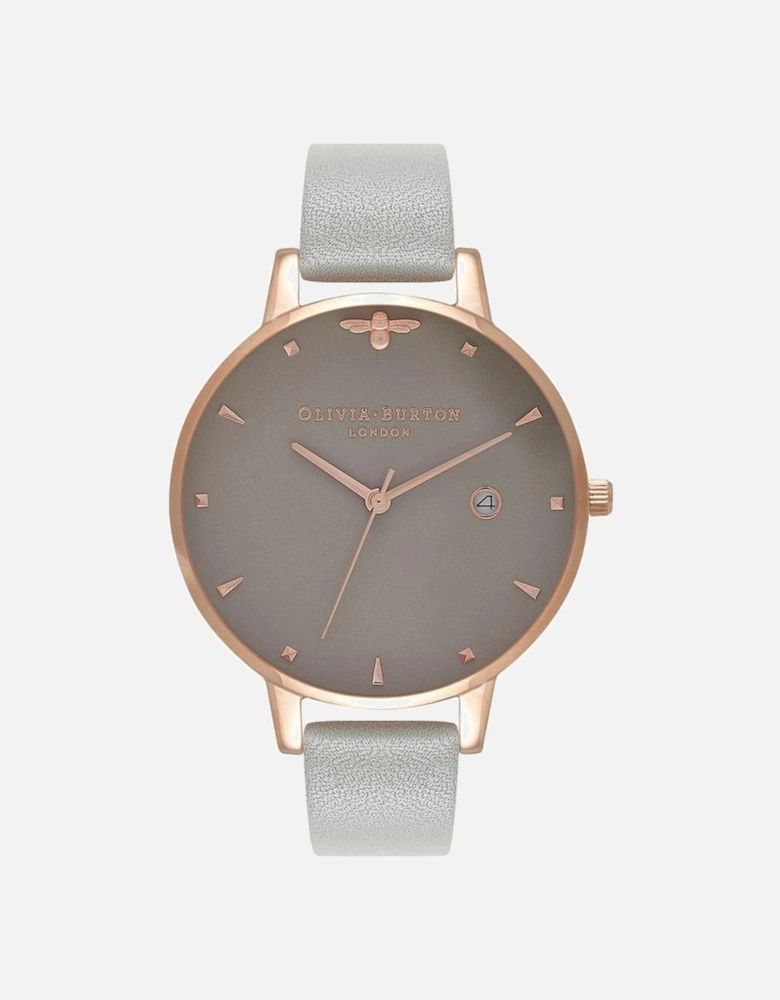 Quartz Analog Watch with Synthetic Leather Bracelet Women - Gray