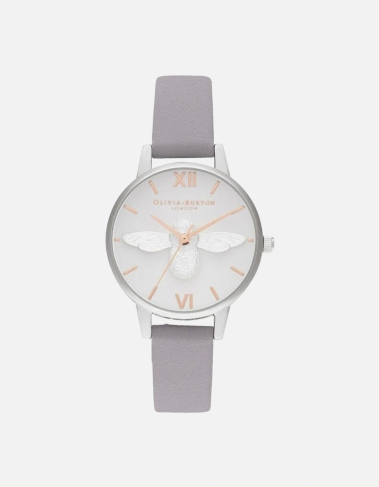 Quartz Analog Watch with Synthetic Leather Bracelet Women - Purple