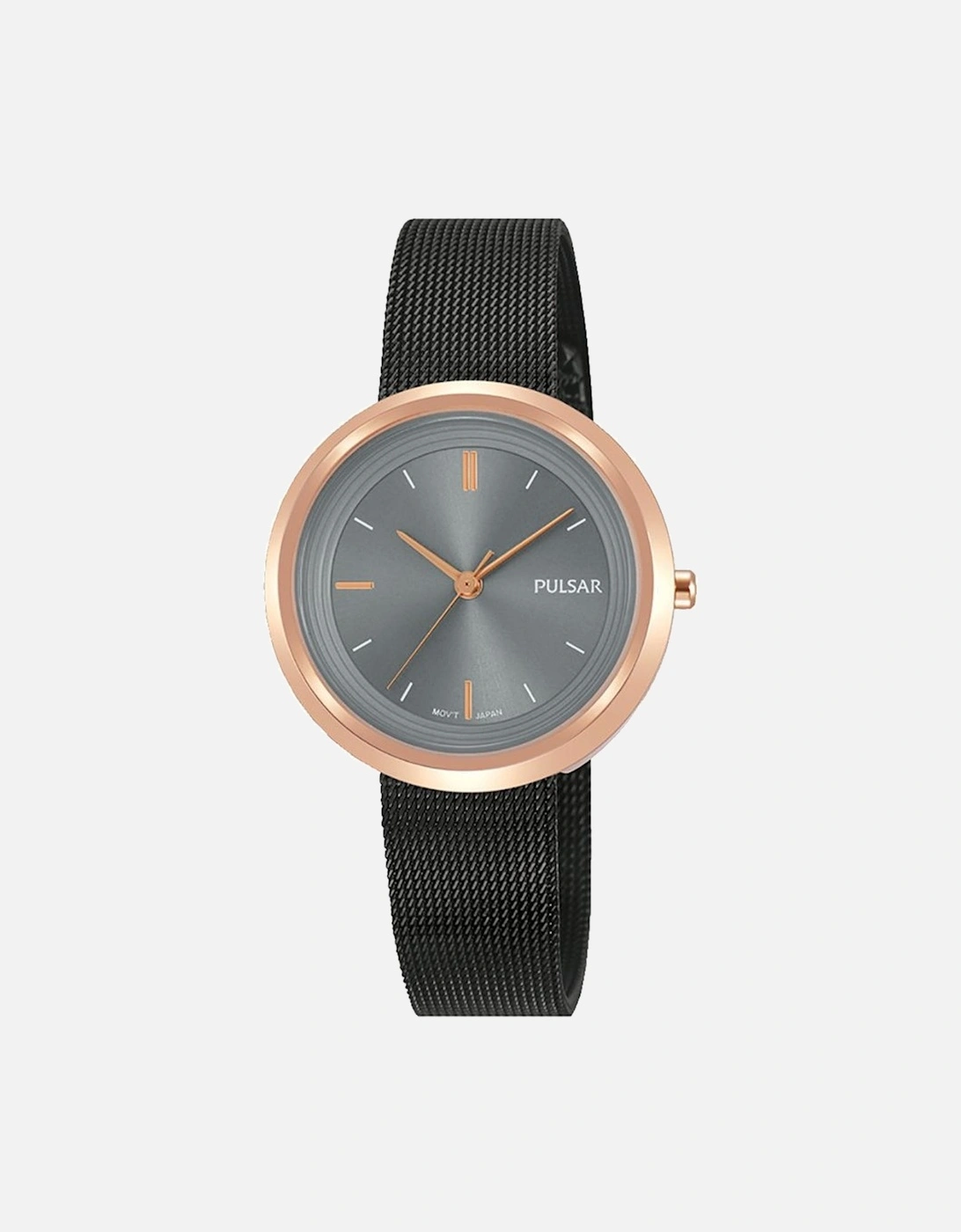 Stainless Steel Quartz Analog Watch with Black Bracelet Women Watches, 2 of 1