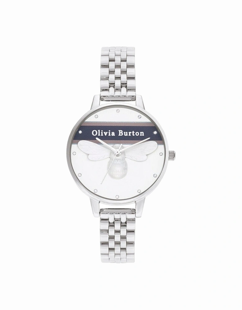 Stainless Steel Quartz Analog Watch Women - Silver Watches