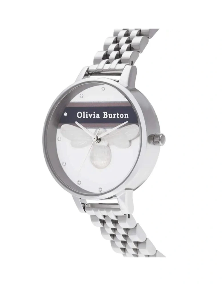 Stainless Steel Quartz Analog Watch Women - Silver Watches