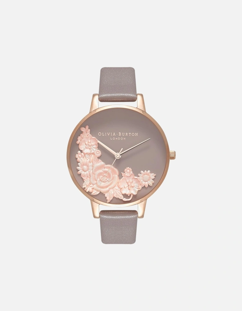 Quartz Analog Steel Case Leather Bracelet Watch Women - Gray Watches