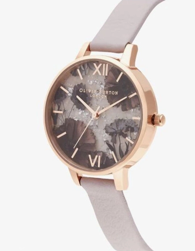 Stainless Steel Quartz Analog Watch with Floral Dial Women -