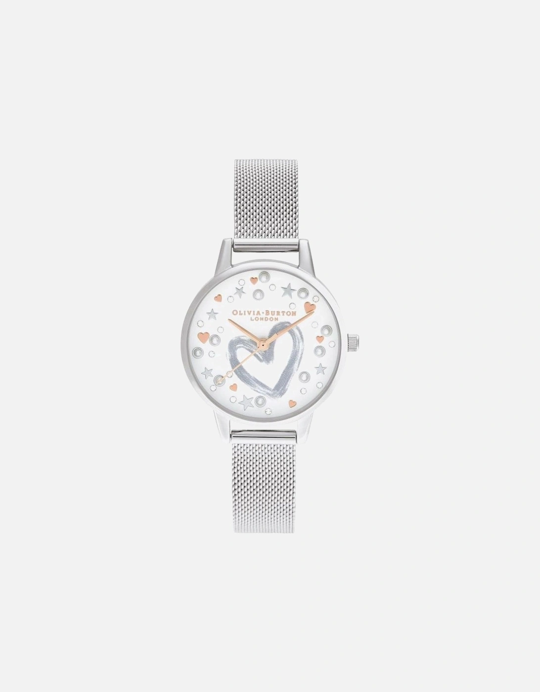 Quartz Steel Analog Watch with White Dial Women - Silver Watches, 2 of 1