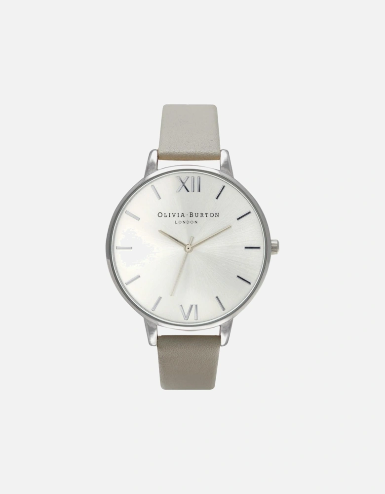 Quartz Steel Case Leather Bracelet Watch Women - Gray Watches