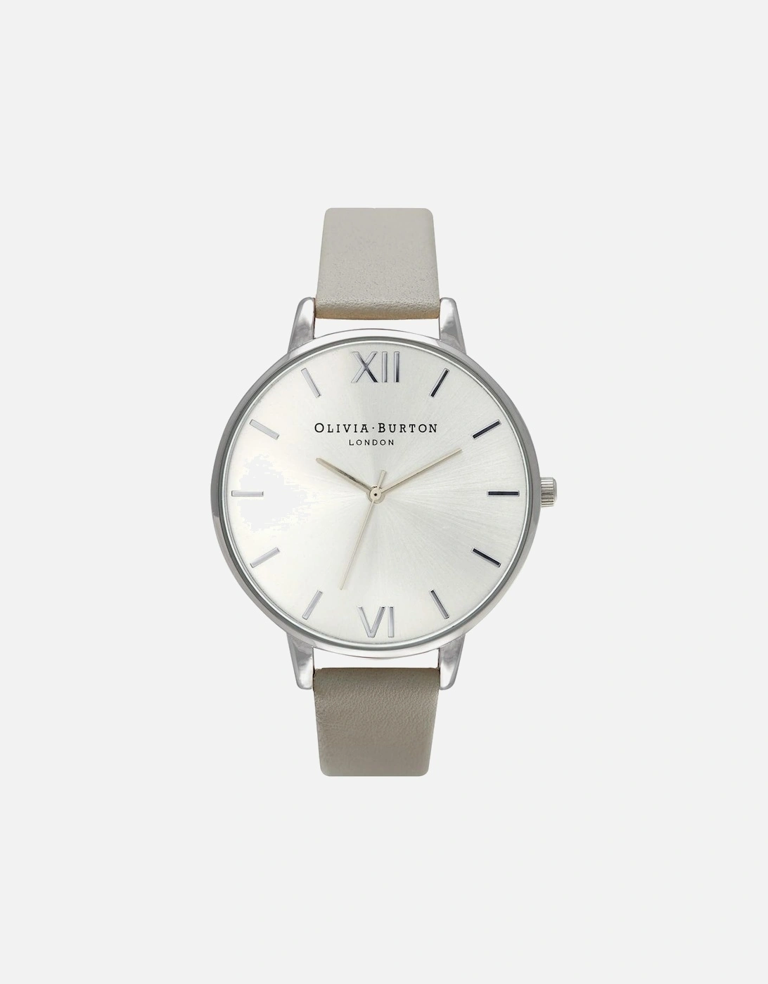 Quartz Steel Case Leather Bracelet Watch Women - Gray Watches, 3 of 2