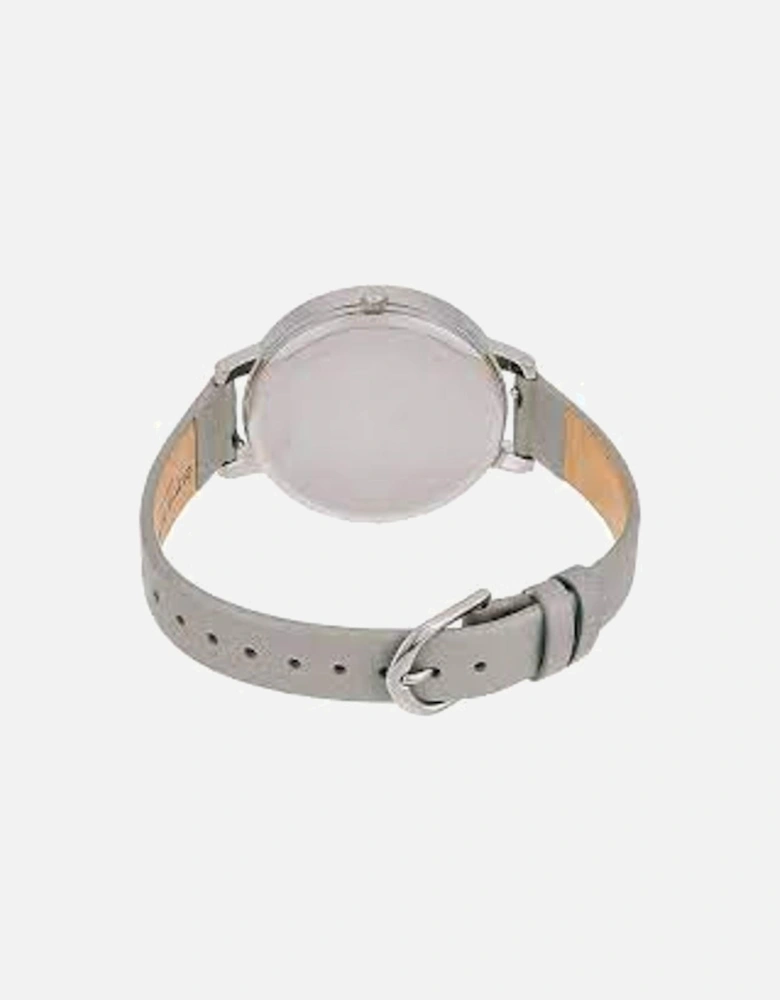 Quartz Steel Case Leather Bracelet Watch Women - Gray Watches
