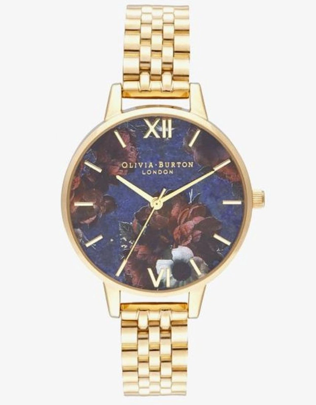 Stainless Steel Floral Motif Quartz Watch Women - Gold Watches, 3 of 2