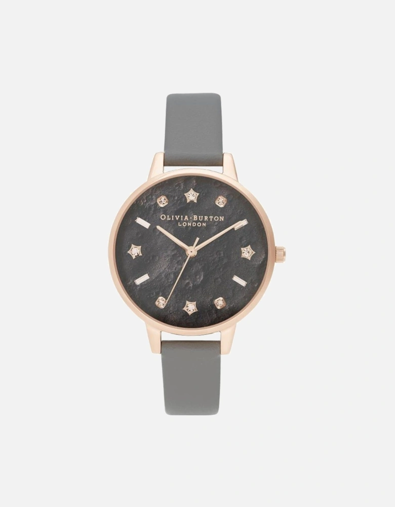 Steel Case Quartz Watch with Leather Bracelet Women - Gray Watches
