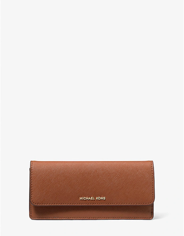 Jet Set Large Saffiano Leather Snap-Front Wallet