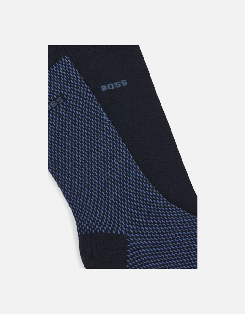 Boss 2p Rs Pattern Socks Dark Blue