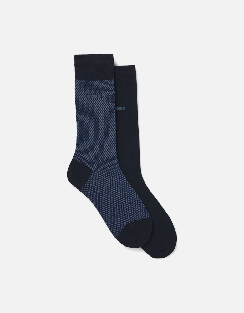 Boss 2p Rs Pattern Socks Dark Blue