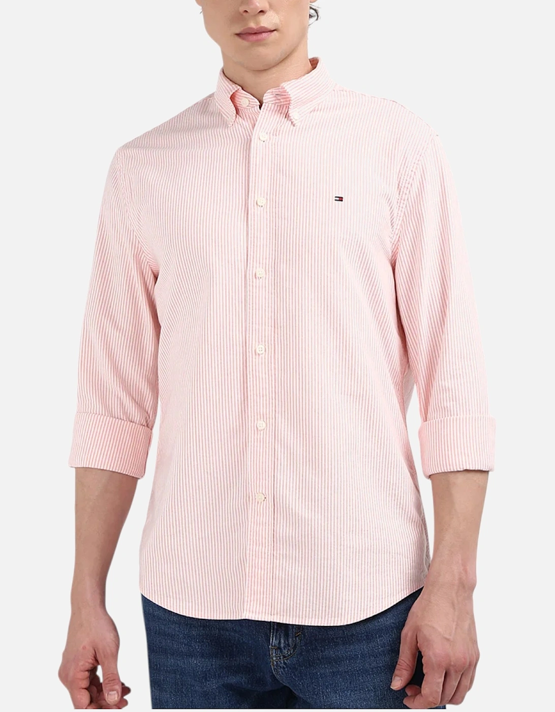 TOMMY HILFIGER Mens Oxford Shirts Regular Fit Long Sleeve Casual Cotton Formal