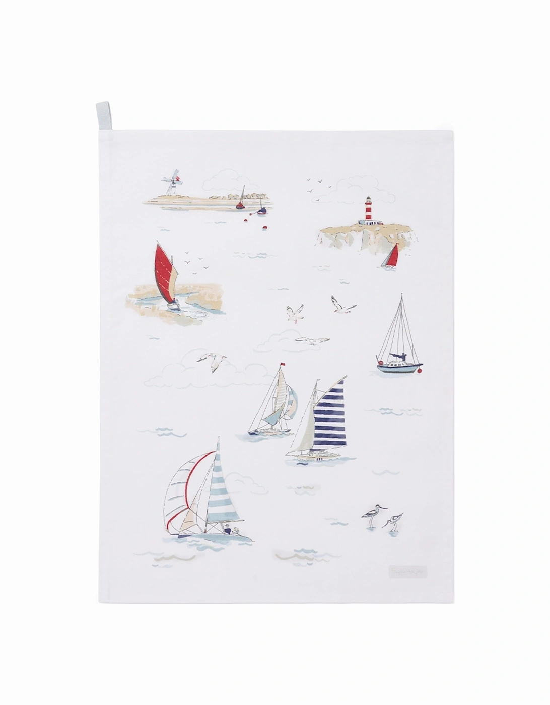 Coastal Boats Scene Tea Towel, 3 of 2