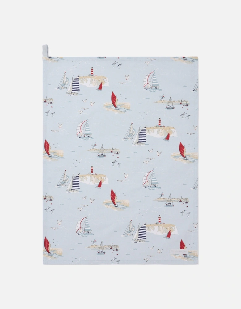 Coastal Boats Tea Towel