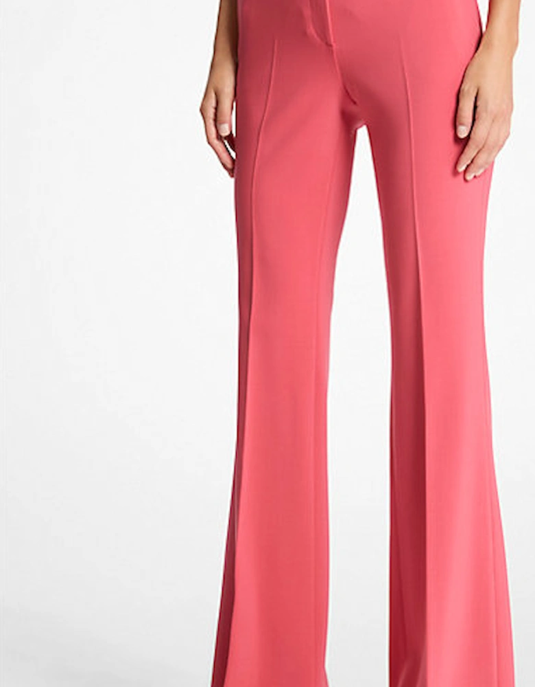 Haylee Stretch Pebble Crepe Flared Trousers