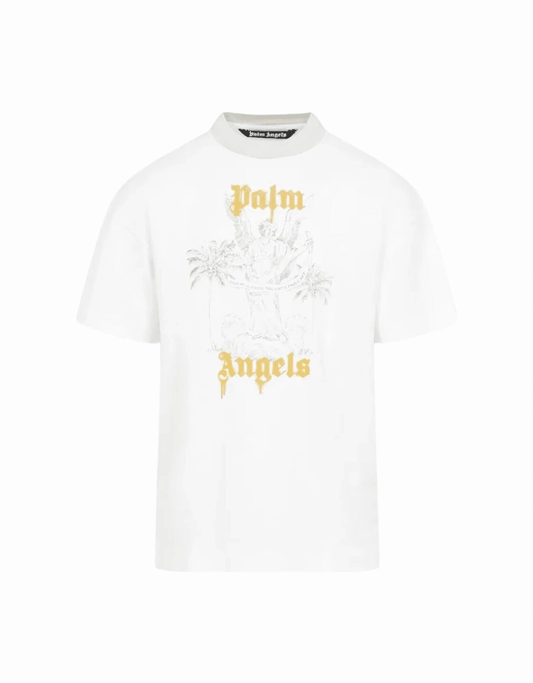 Pencil Print Logo Oversized White T-Shirt, 5 of 4