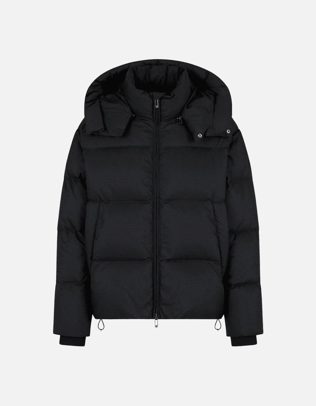 Jacquard Nylon Allover Logo Black Puffer Jacket, 5 of 4