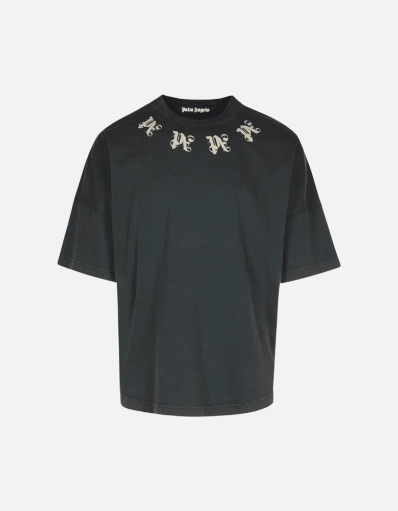 Neck Logo Oversized Black/Beige T-Shirt