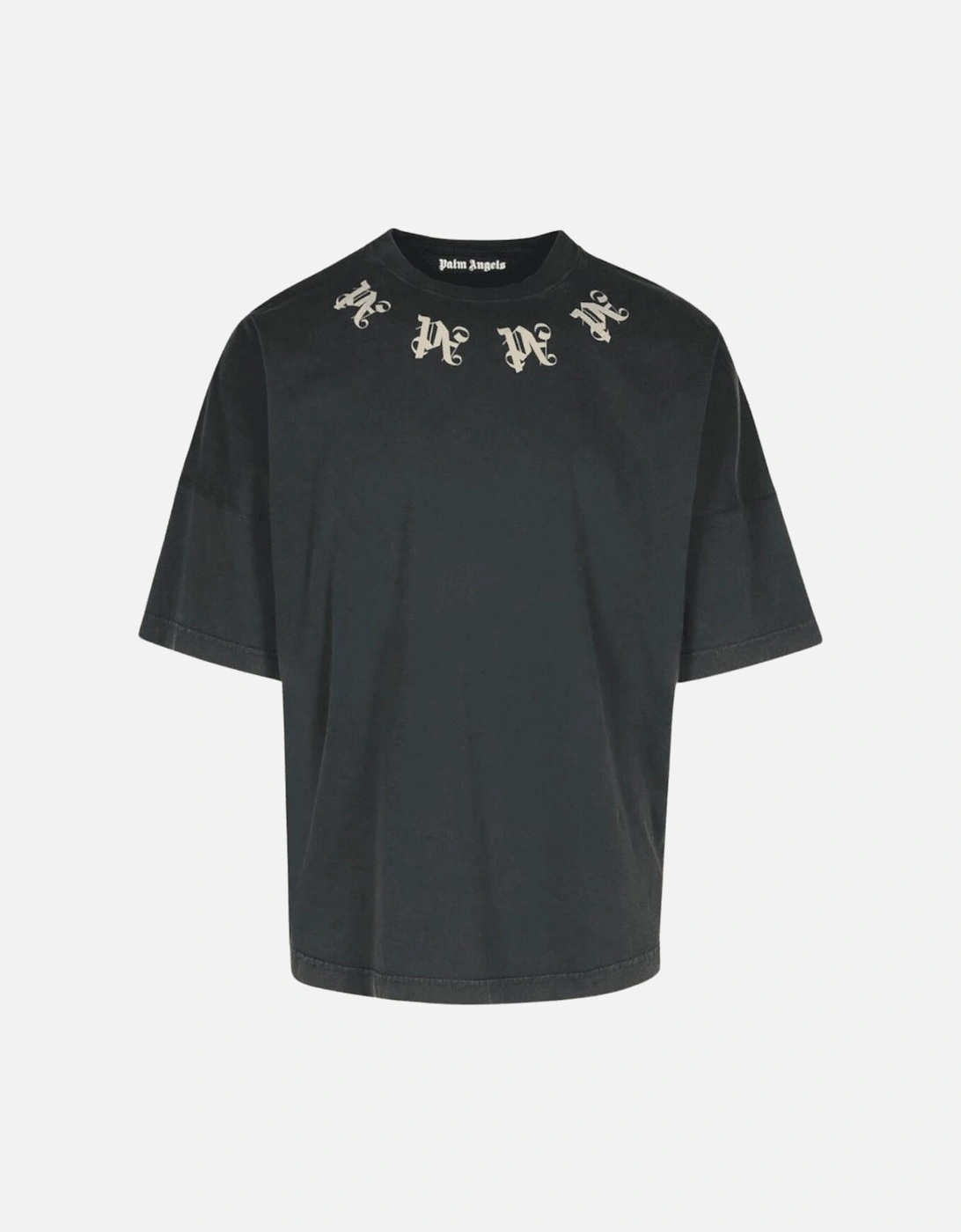 Neck Logo Oversized Black/Beige T-Shirt, 3 of 2