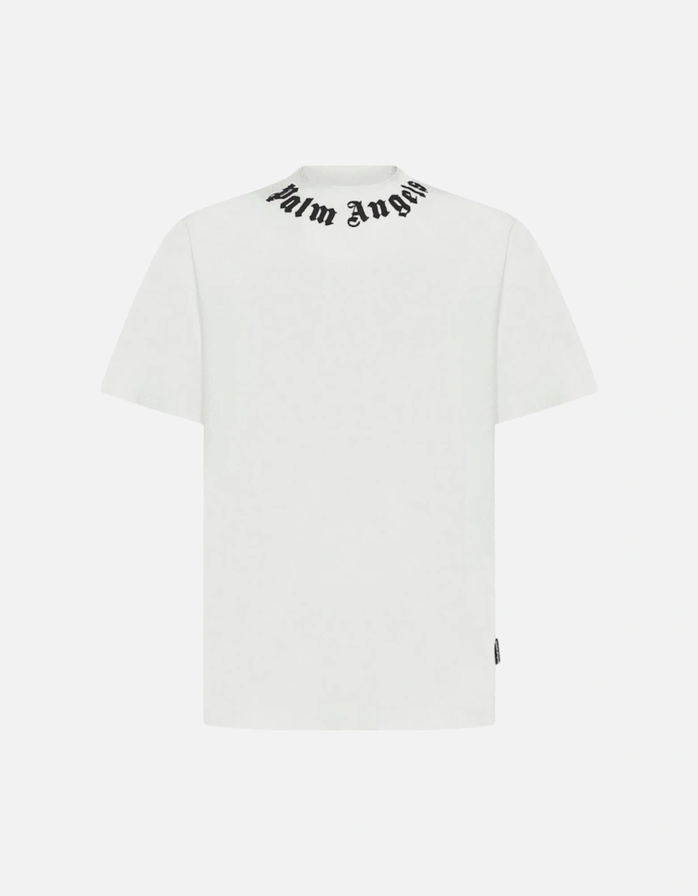 Neck Logo Oversized White T-Shirt