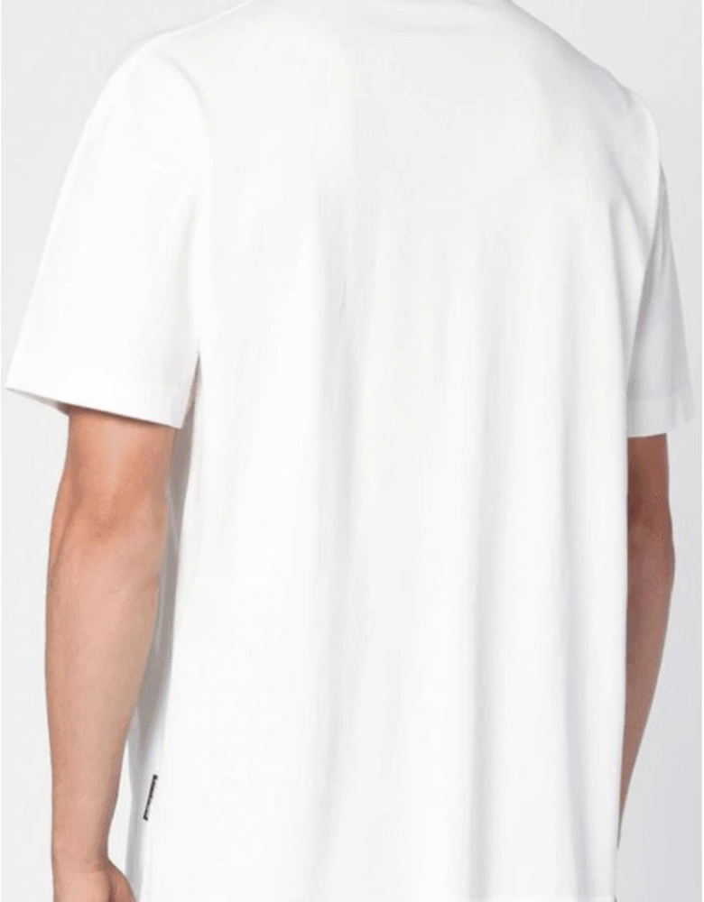 Neck Logo Oversized White T-Shirt