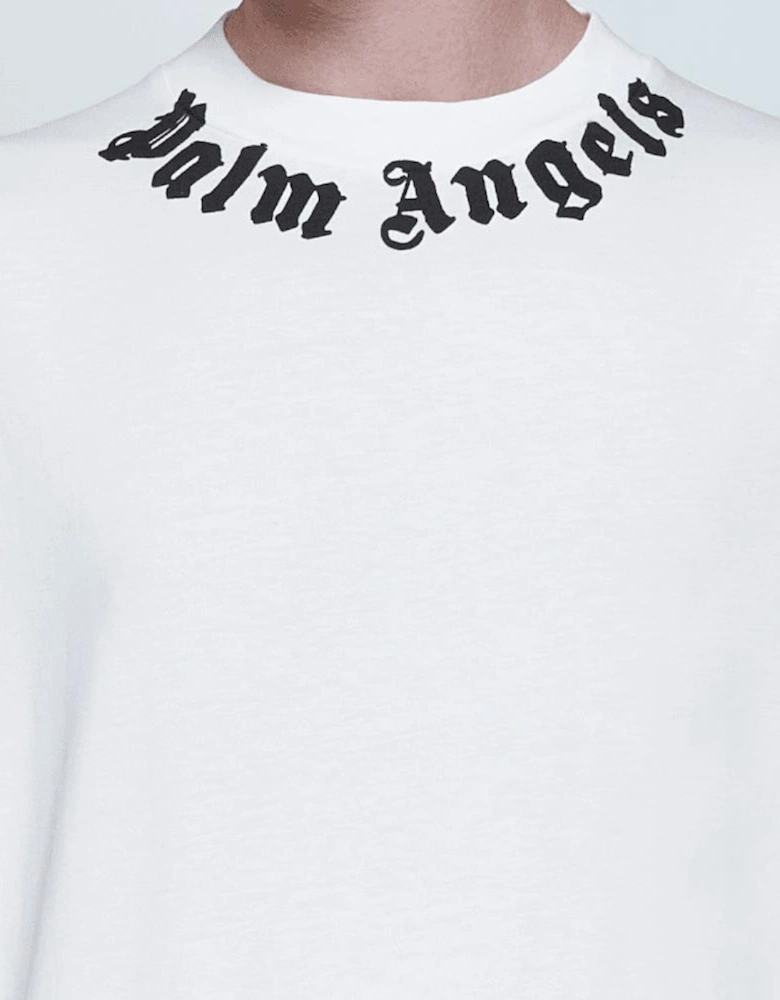 Neck Logo Oversized White T-Shirt