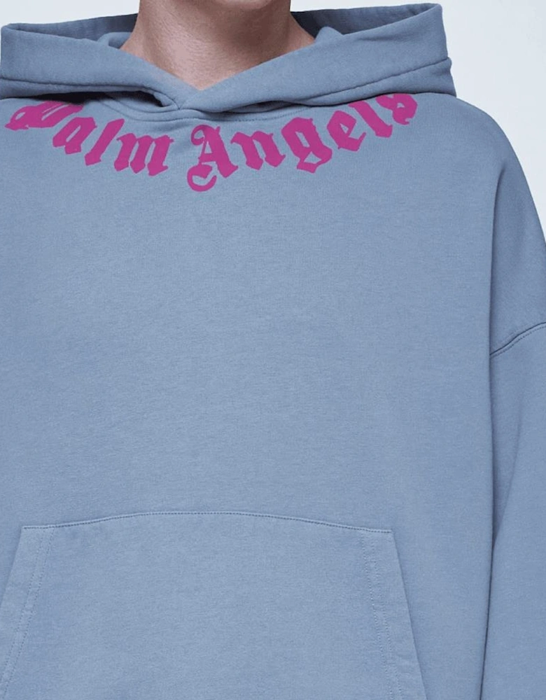 Neck Logo Blue/Pink Pullover Hoodie