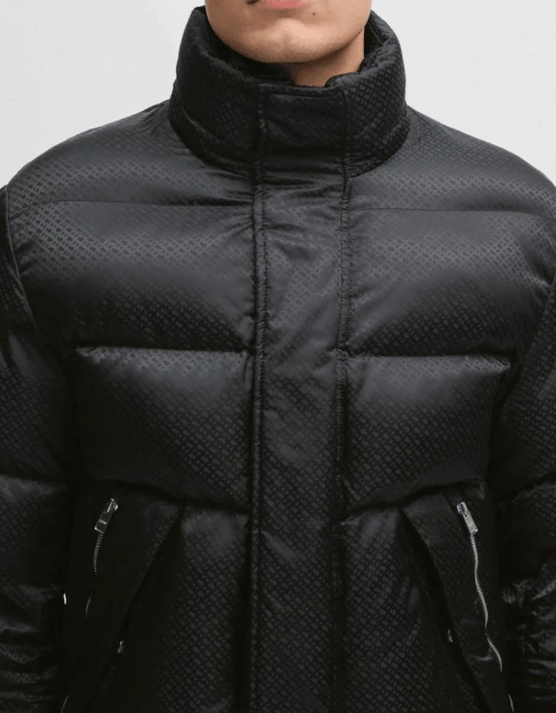 Corbinian4 Monogram Logo Black Puffer Jacket