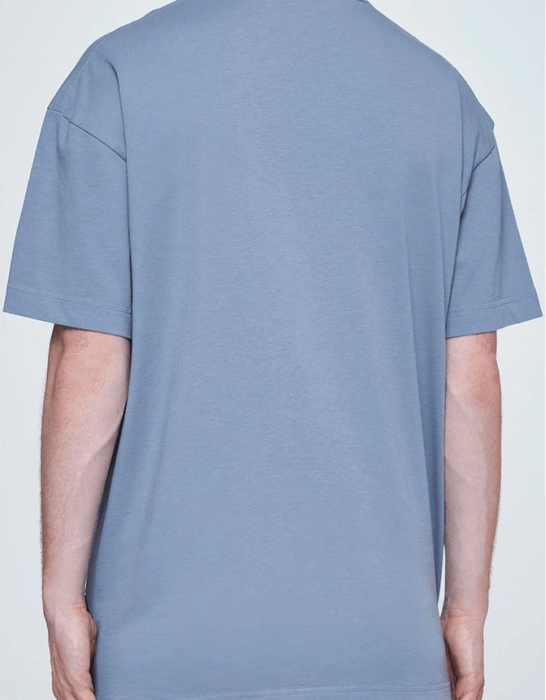 Neck Logo Oversized Blue/Pink T-Shirt