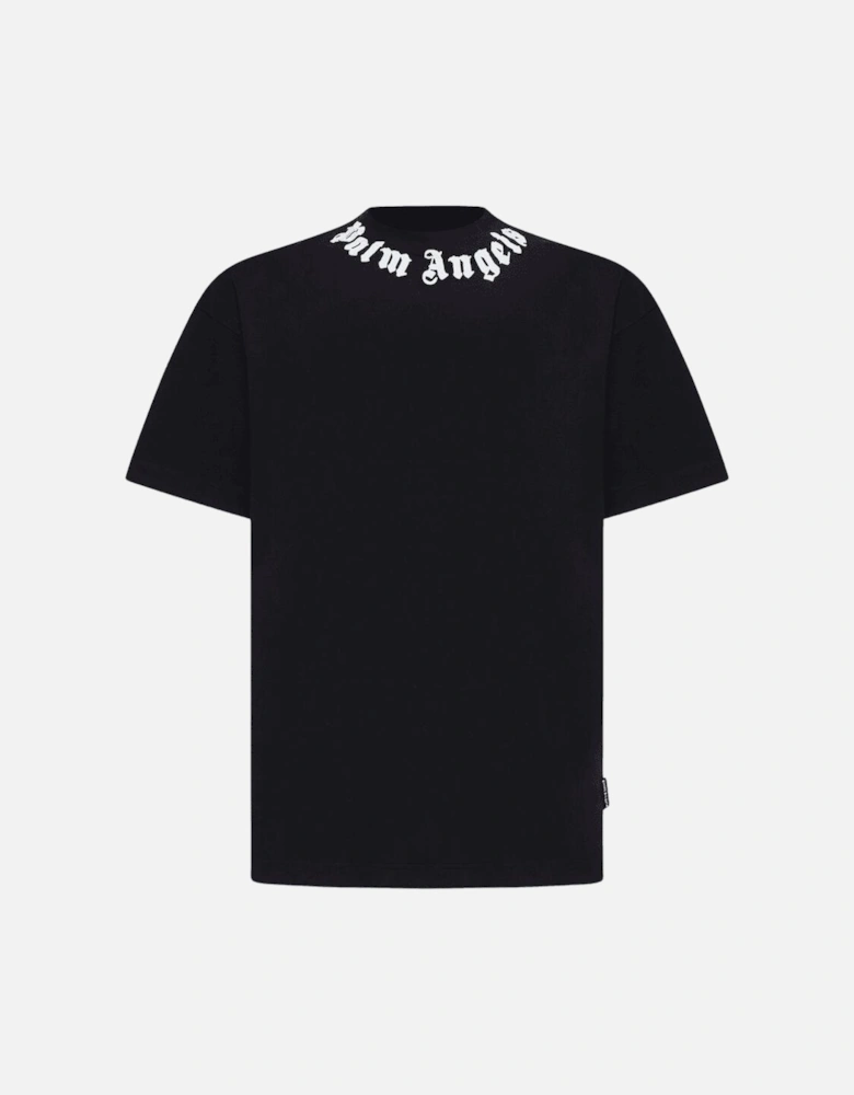 Neck Logo Oversized Black T-Shirt