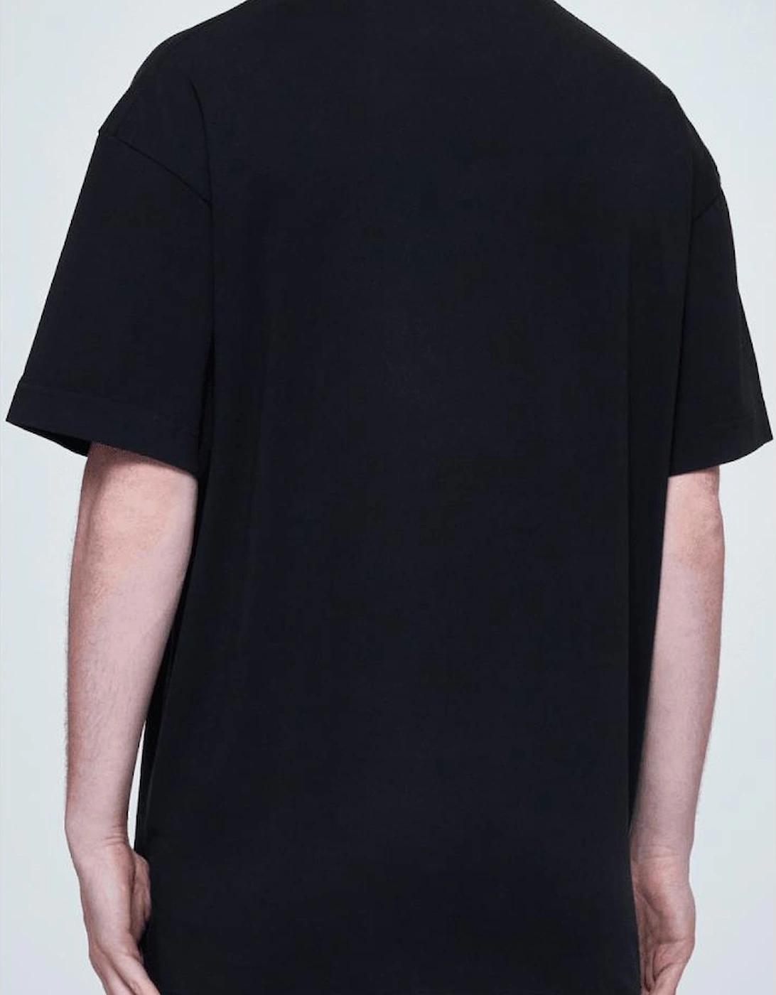 Neck Logo Oversized Black T-Shirt