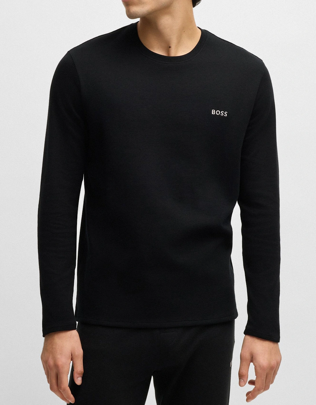 Waffle LS Shirt Black