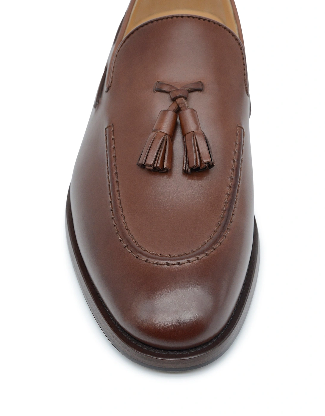 Tassel Leather Loafers Brown