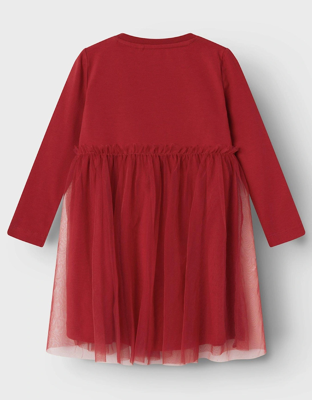 Mini Girls Reindeer Tulle Dress - Jester Red