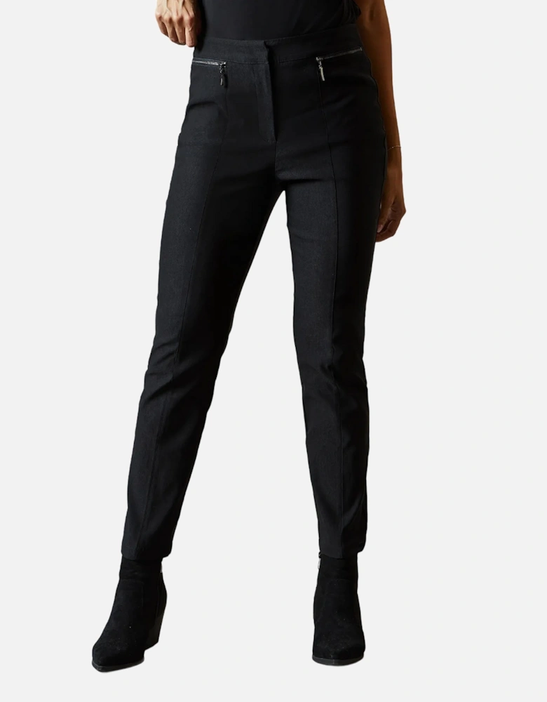 Womens/Ladies Seam Detail Tapered Trousers