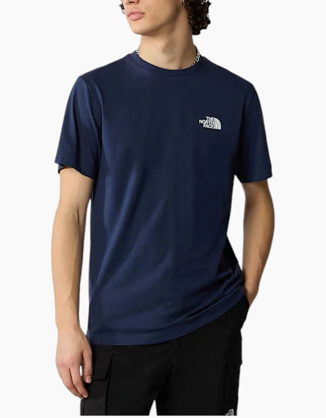 Men's The North Face T-Shirt Mens T Shirt Simple Dome Sports Cotton Casual Crew Neck - Navy - Size: 38