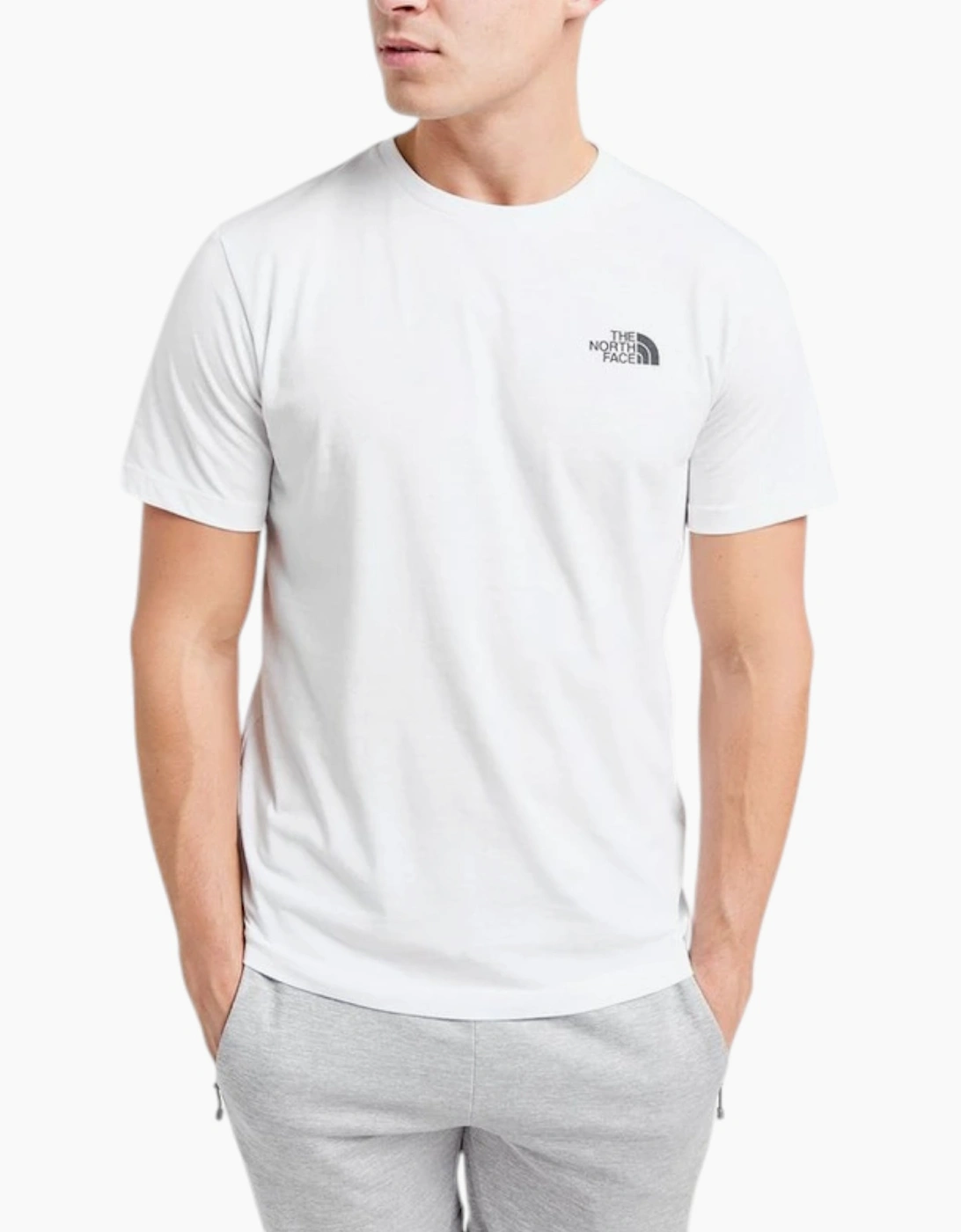 Men's The North Face T-Shirt Mens T Shirt Simple Dome Sports Cotton Casual Crew Neck - White - Size: 40