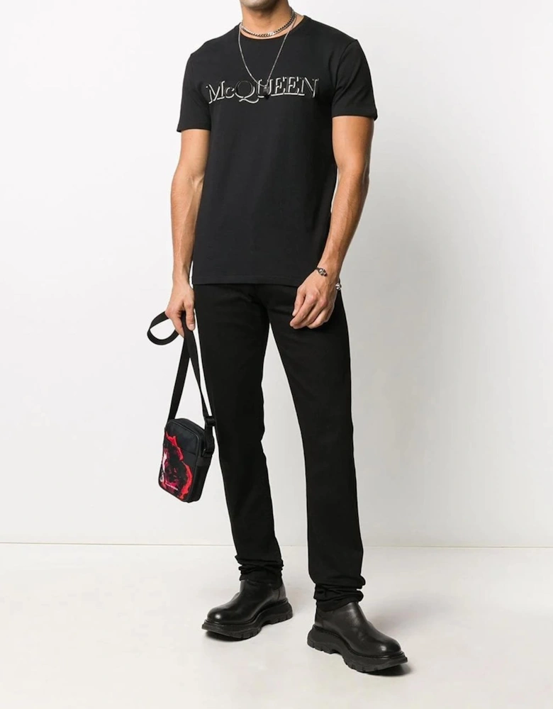 Embroidered Logo T-Shirt in Black