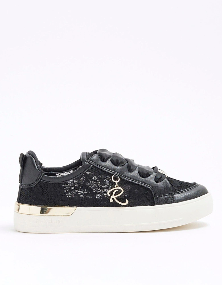 Girls Lace Lace Up Trainers - Black