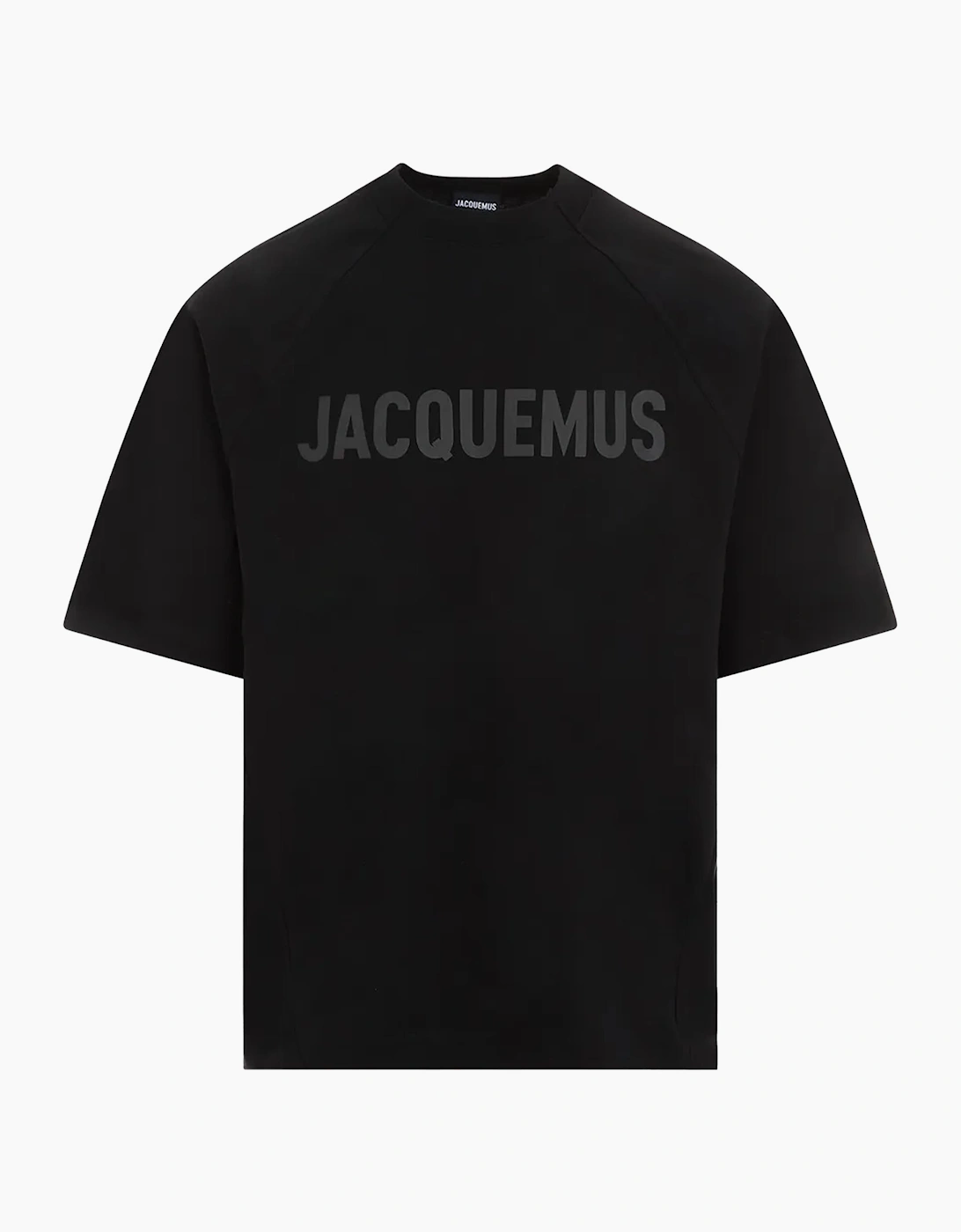 Men's Jacquemus Le Typo Logo Printed Oversized T-Shirt in Black - Size: 40