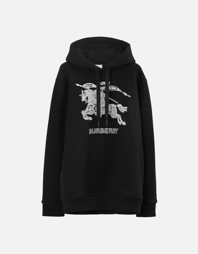 EKD Knight Embroidered Logo Hoodie in Black