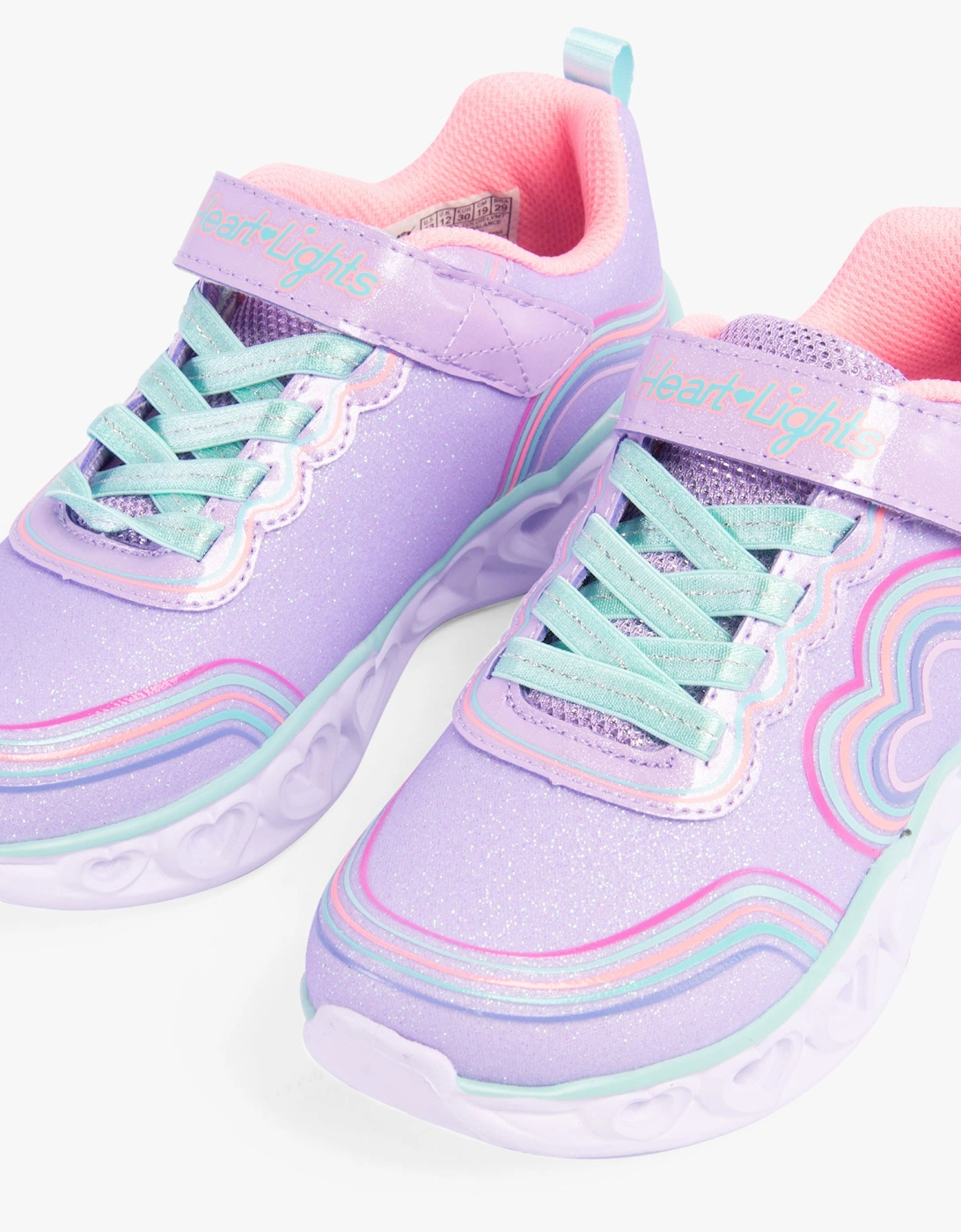 302689L/LVMT HEART LIGHTS - RETRO HEARTS Girls Trainers Lavender/Multi