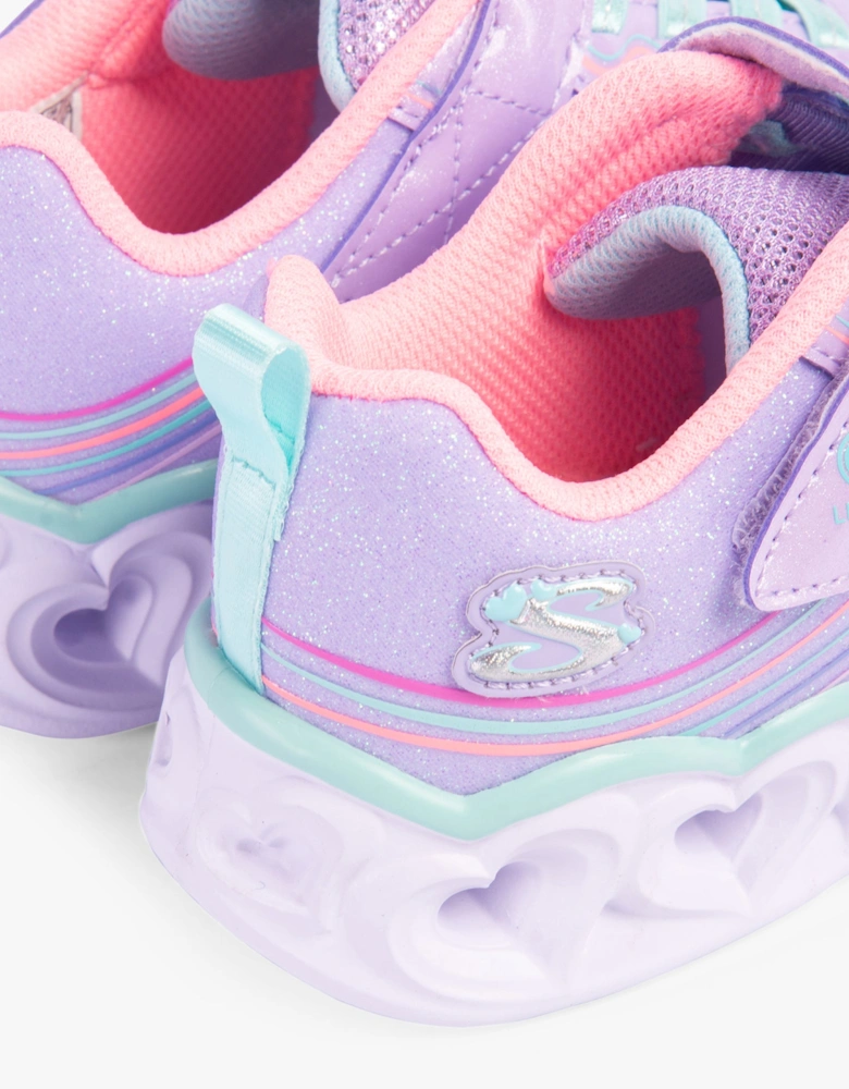 302689L/LVMT HEART LIGHTS - RETRO HEARTS Girls Trainers Lavender/Multi