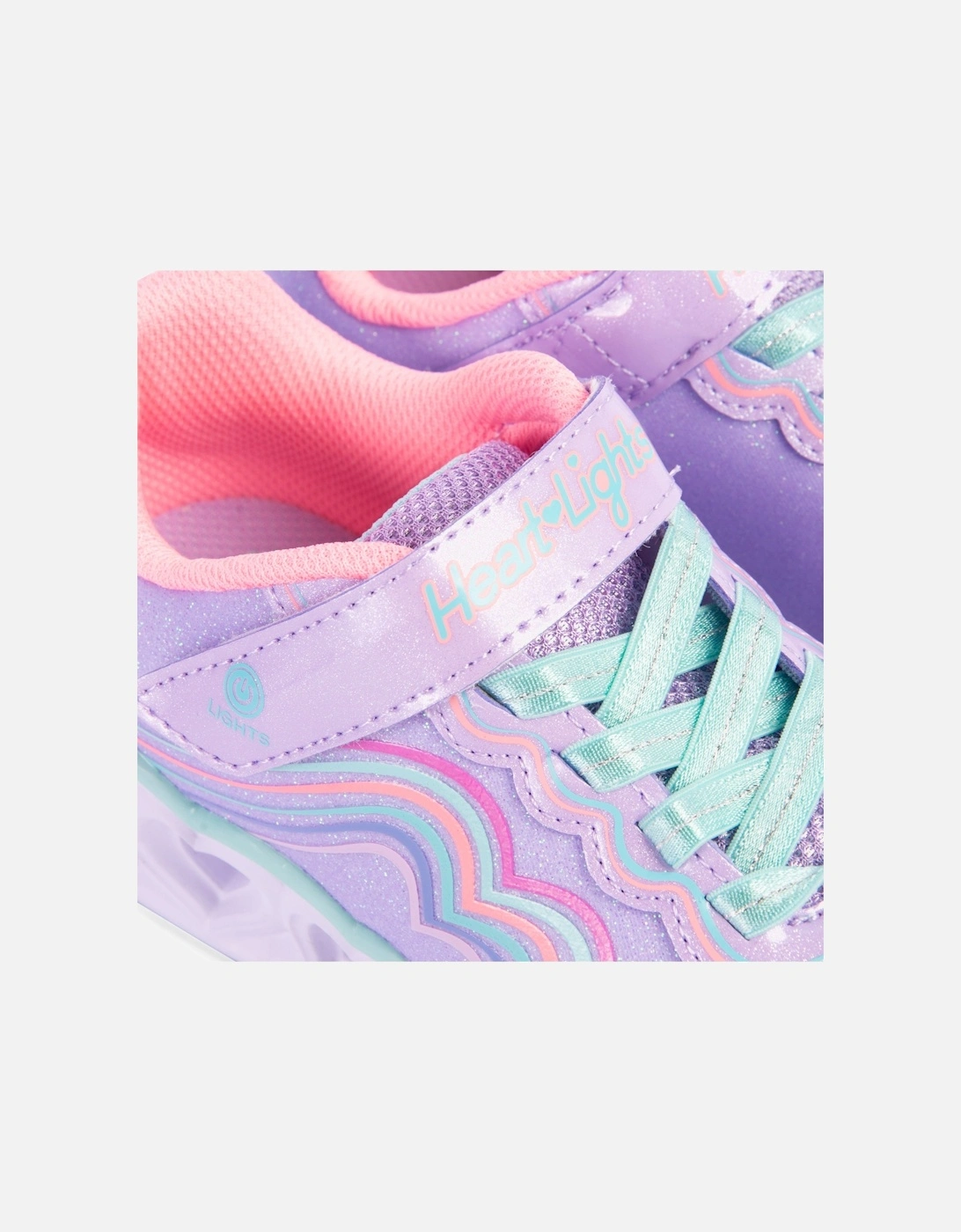 302689L/LVMT HEART LIGHTS - RETRO HEARTS Girls Trainers Lavender/Multi