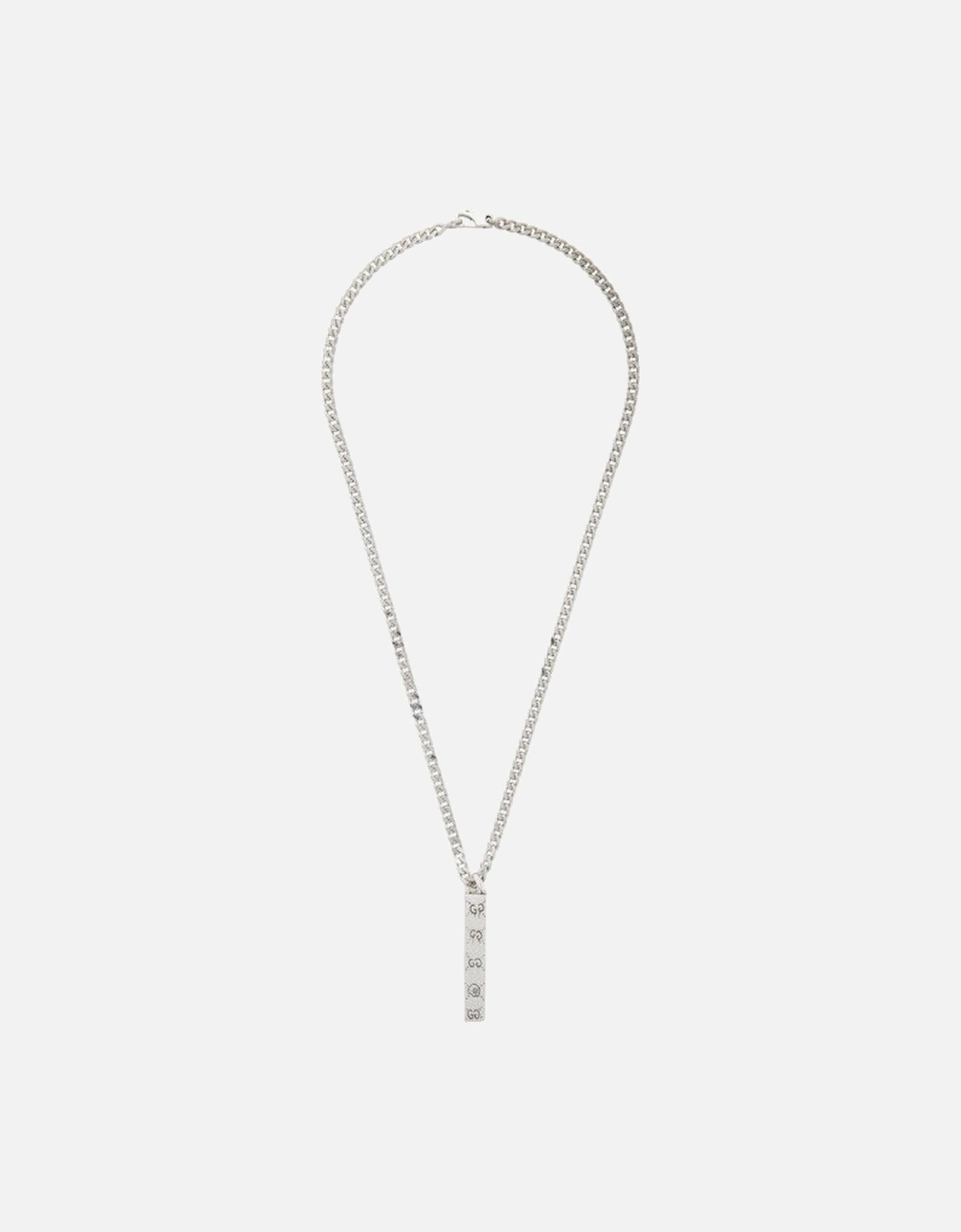 Unisex Sterling Silver Ghost Bar Necklace