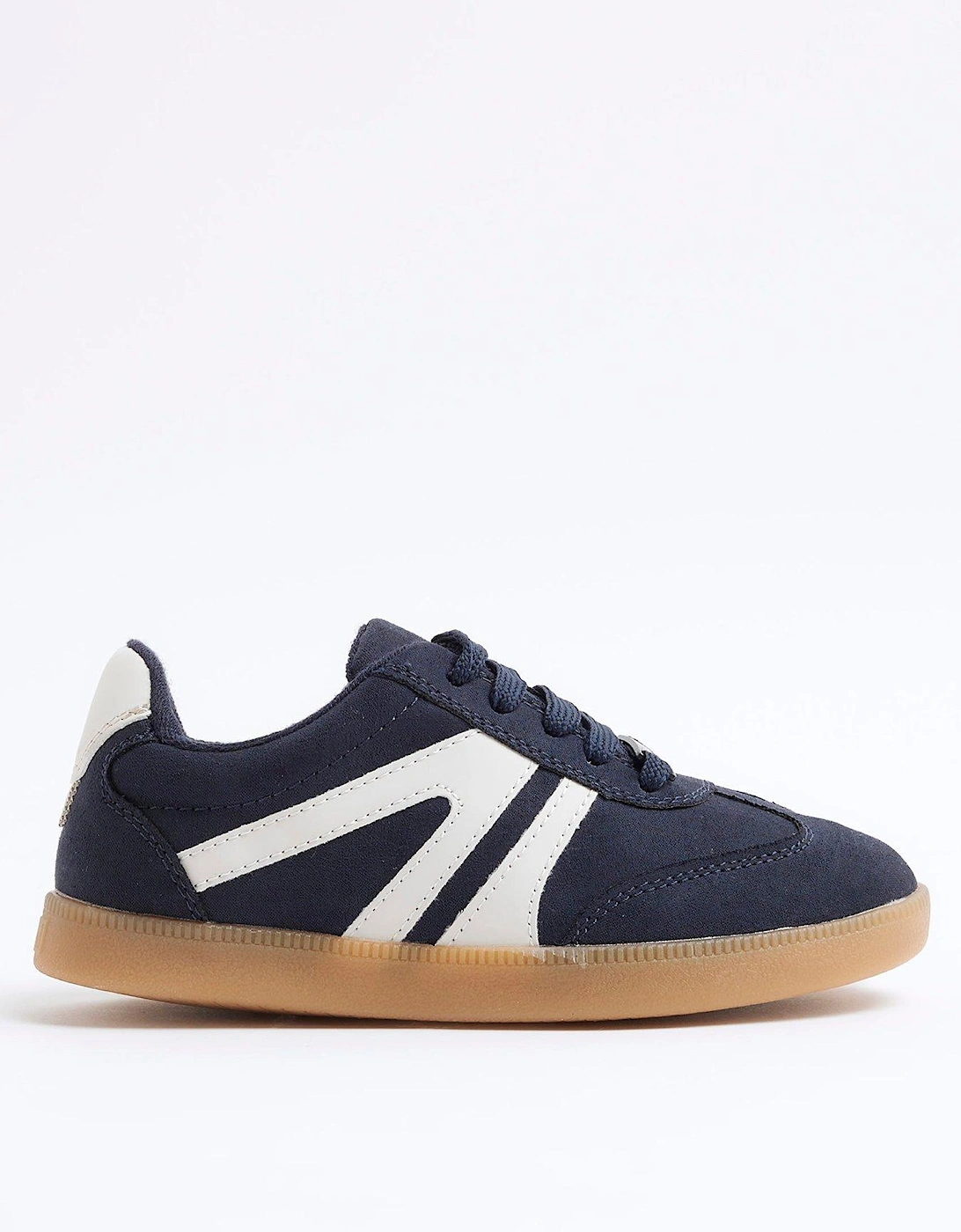 Boys Lace Up Trainers - Navy, 6 of 5