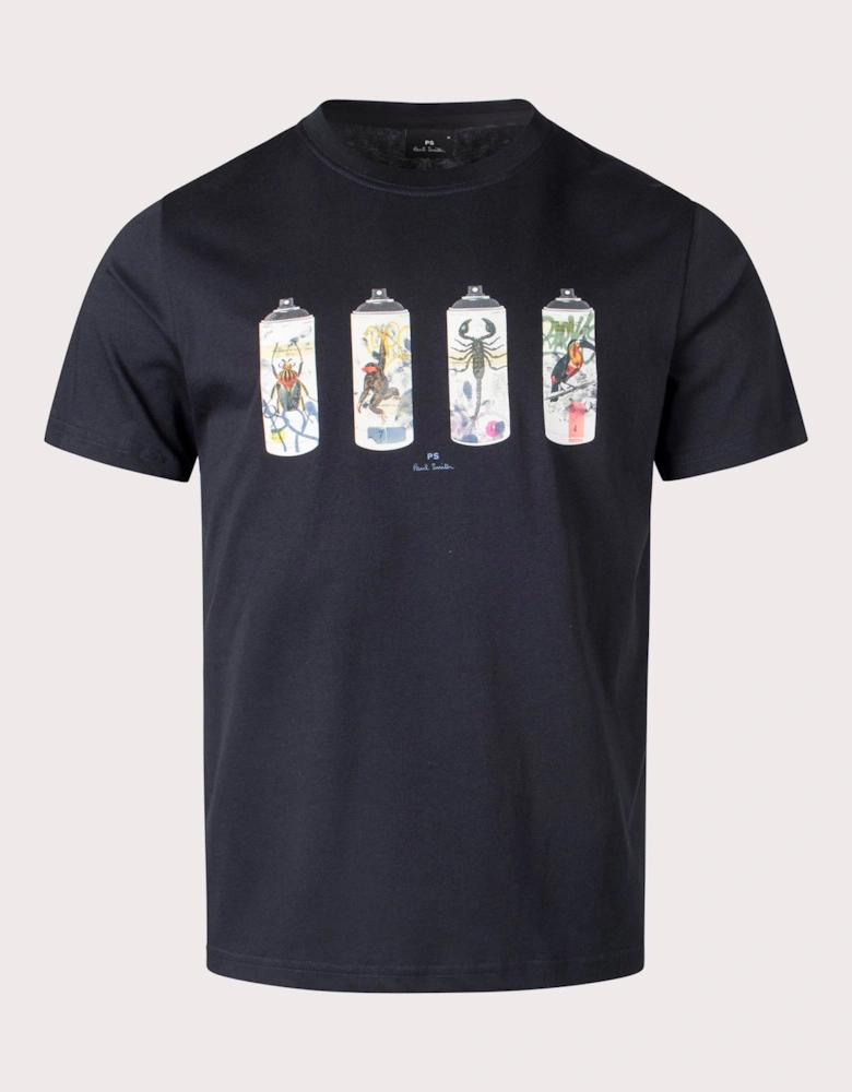 Animal 'Spray Cans' Print T-Shirt