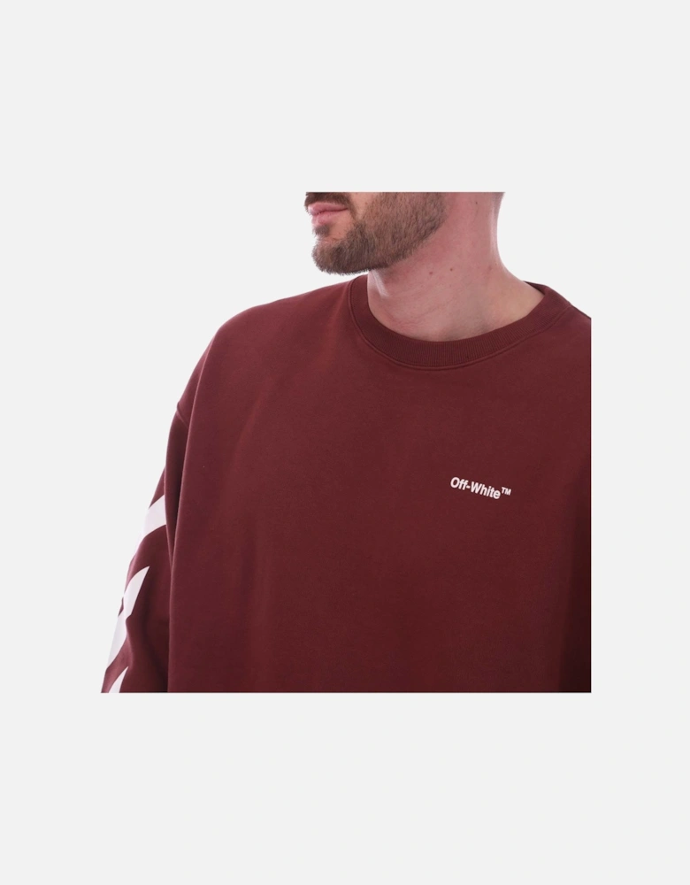 Diagonal Helvetica Over Crewneck Sweatshirt